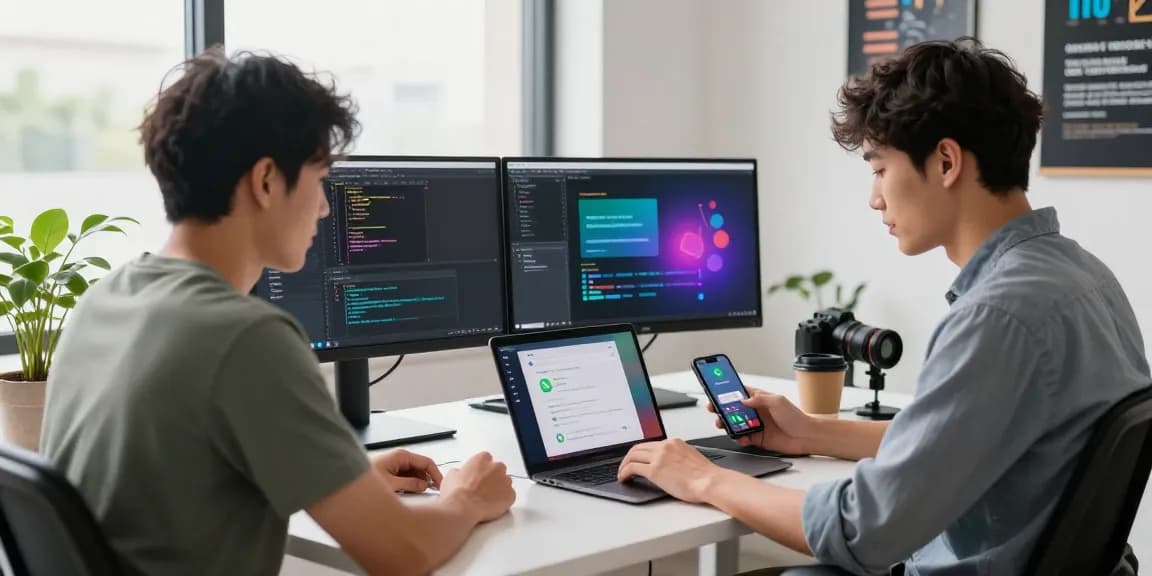 WhatsApp下載 interface displayed on a laptop in a modern workspace, highlighting productivity and communication.