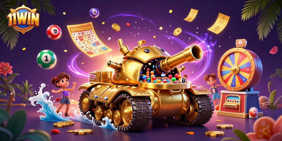 Engage in thrilling games with 11WIN inside a golden beetle tank casino bursting with excitement!