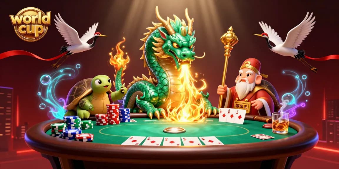 Breathe in the excitement of the world cup with vibrant casino elements and mythical creatures.
