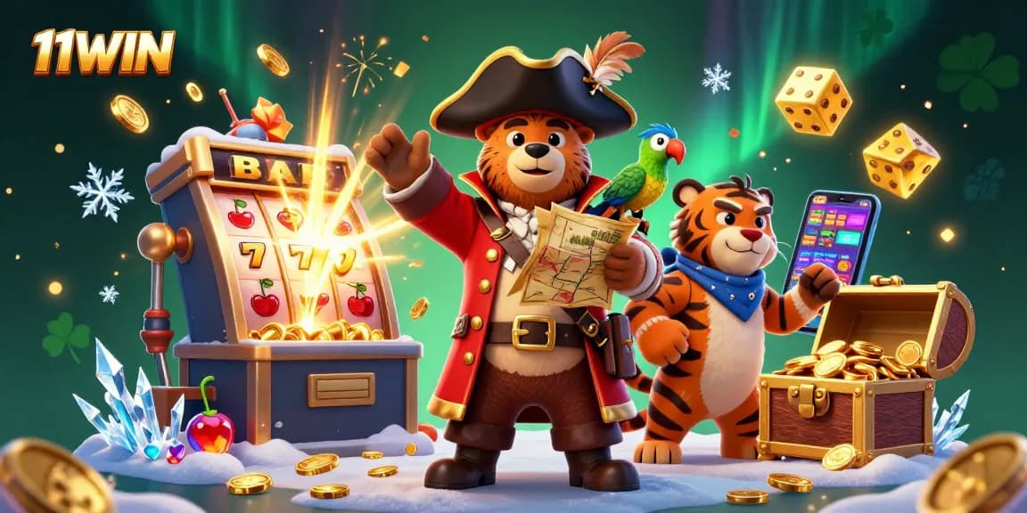 Spin the massive slot machine and win with 11WIN in this vibrant casino adventure.