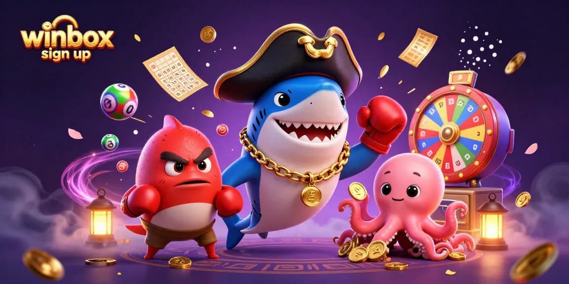 Winbox sign up to access vibrant games with our cartoon pirate shark and friends.