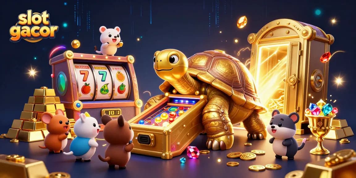 Menangkan jackpot slot gacor dengan ilustrasi 3D kolosal yang cerah dan dinamis.