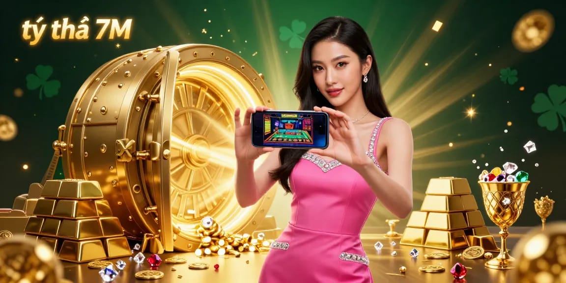 Bet on tỷ lệ 7M live scores while enjoying a glamorous casino atmosphere in this vibrant 3D illustration.