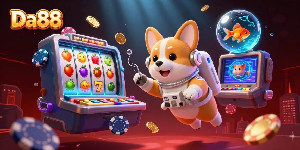 Experience thrilling gaming at Da88 with vibrant 3D visuals and floating slots!