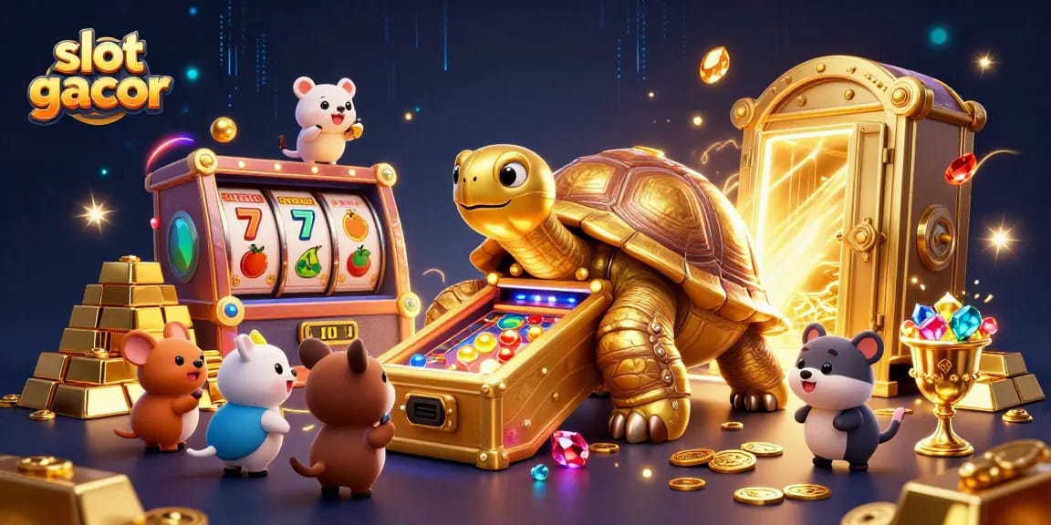Menangkan jackpot slot gacor dengan ilustrasi 3D kolosal yang cerah dan dinamis.