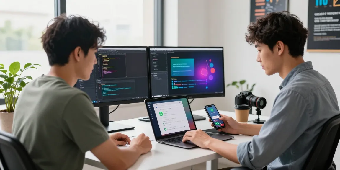 WhatsApp下載 interface displayed on a laptop in a modern workspace, highlighting productivity and communication.
