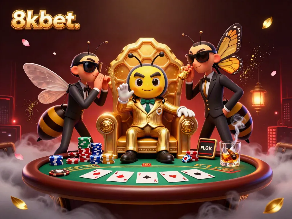 Experience thrilling gambling action with 8xbet in a vibrant casino setting featuring dynamic characters.