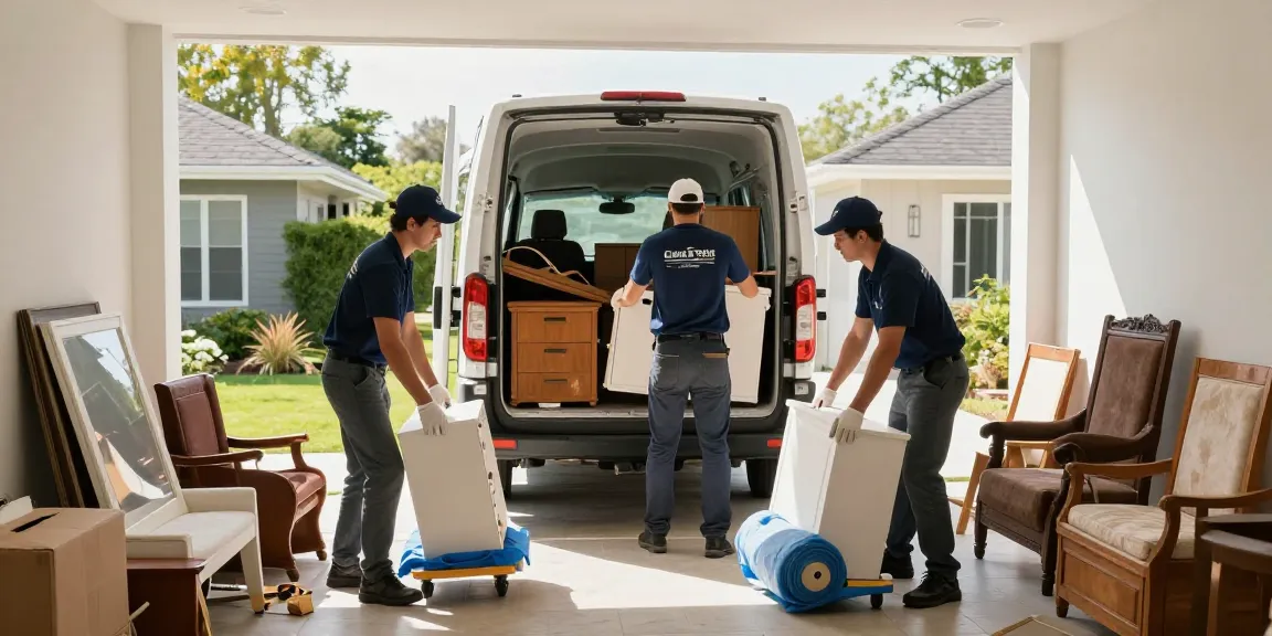 Efficient house clearance service team removing furniture and waste from a home in North London.