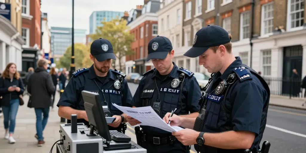 Private Security professionals assessing community safety in London