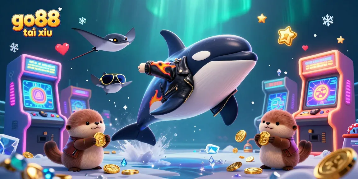 Experience excitement with go88 tài xỉu as the orca, stingray, and sea otters celebrate with golden coins.