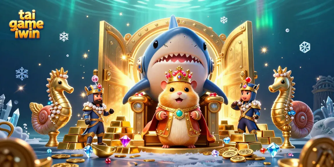Join the excitement with tai game iwin as the golden hamster king presides over a throne of treasures.