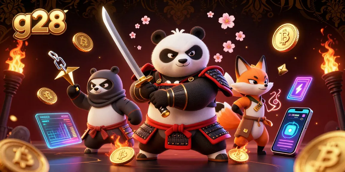Engage in thrilling g28 casino adventures with a samurai panda and ninja fox.