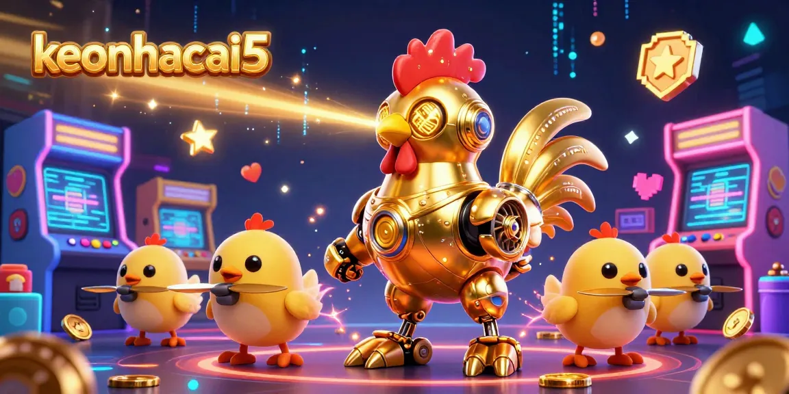 Engage with keonhacai5's vibrant 3D illustration showcasing animated characters in an exhilarating casino adventure.