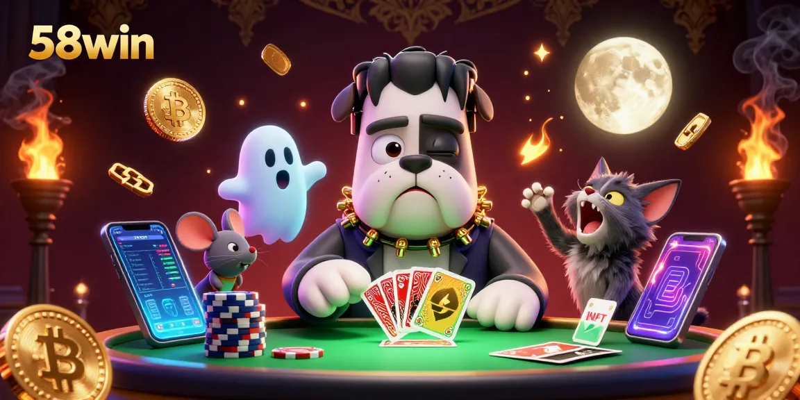 Engage with 58win as a Frankenstein bulldog dealers gathering excitement in this exciting casino scene.