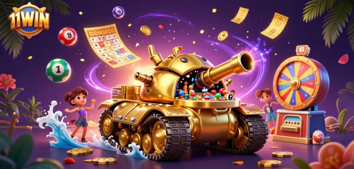 Engage in thrilling games with 11WIN inside a golden beetle tank casino bursting with excitement!